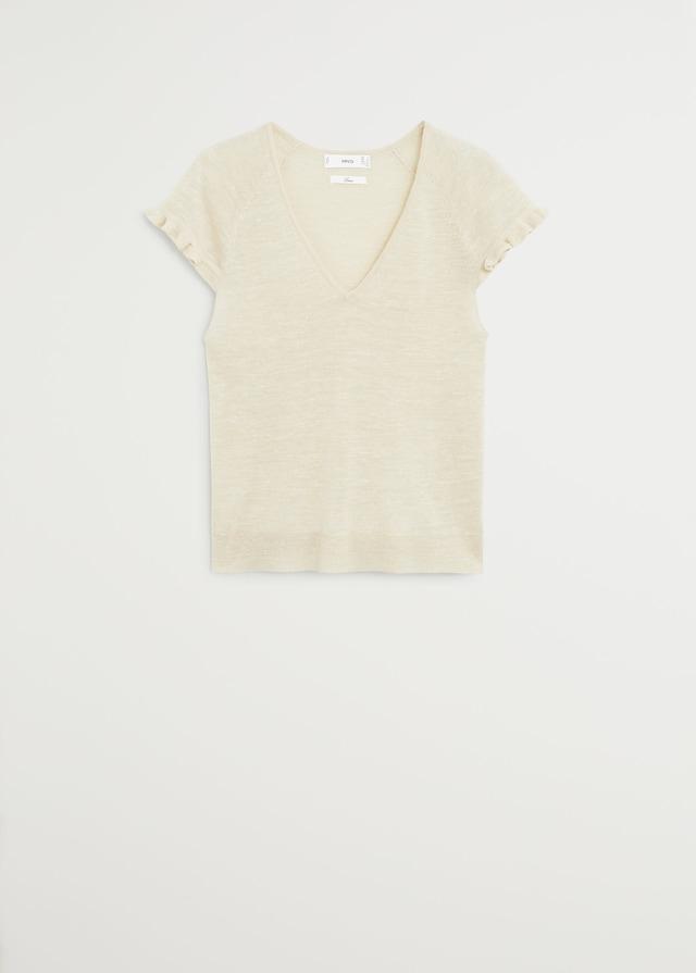 Frills linen t-shirt