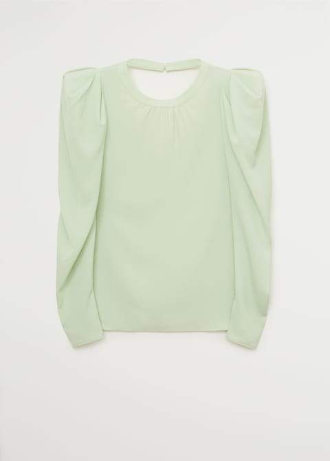 Puffed-shoulder blouse
