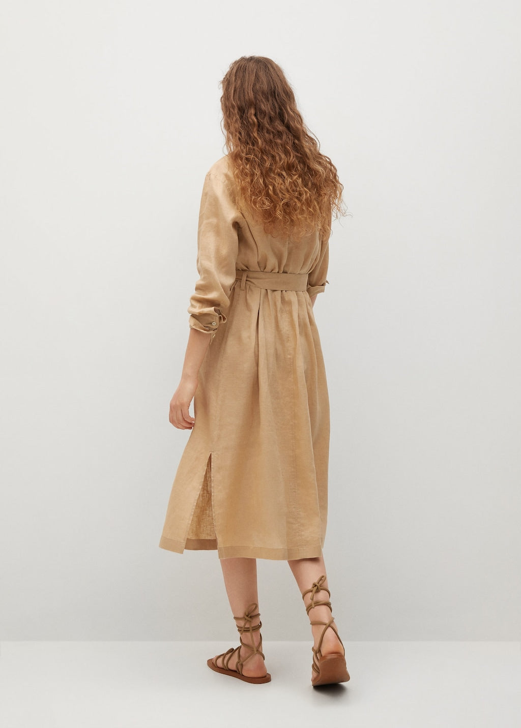 Linen-blend shirt dress