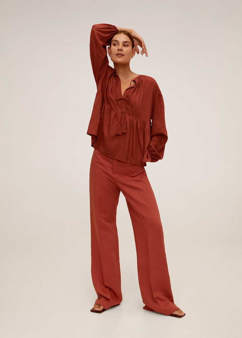 Relief details blouse