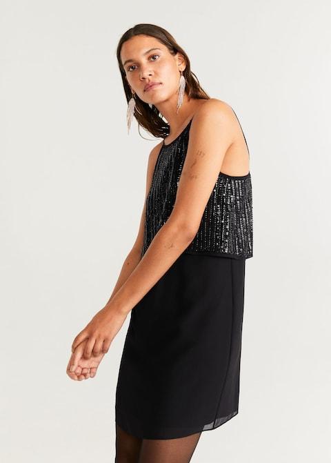 Sequin appliqué gown