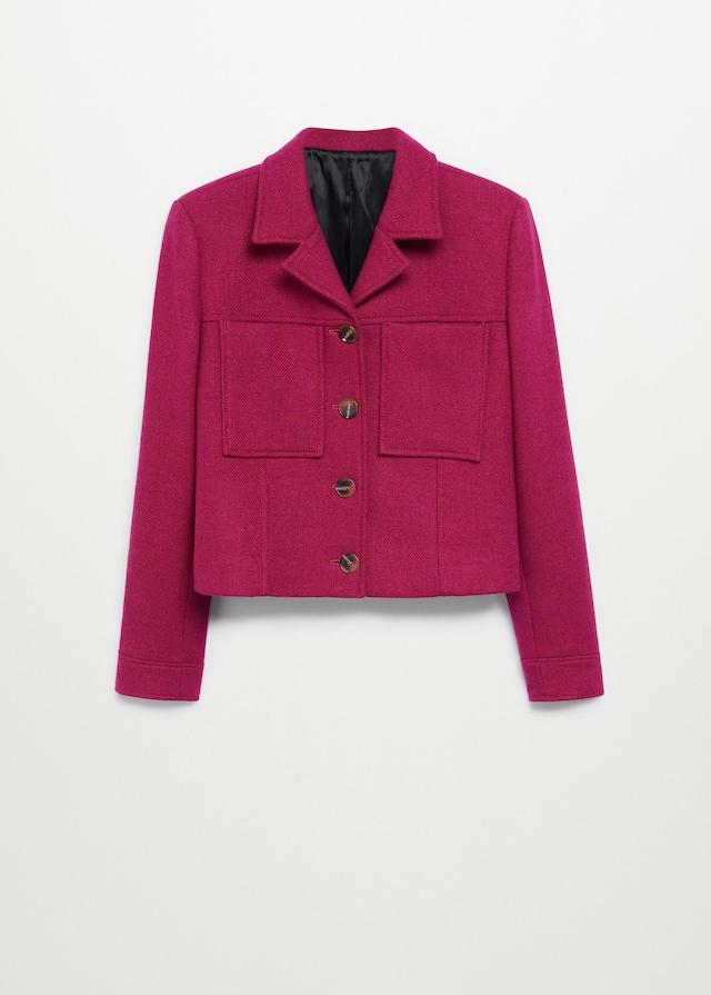 Pocketed wool-blend jacket