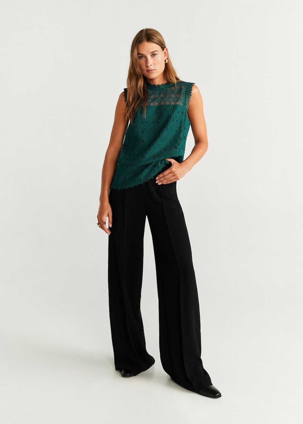 Floral guipure blouse