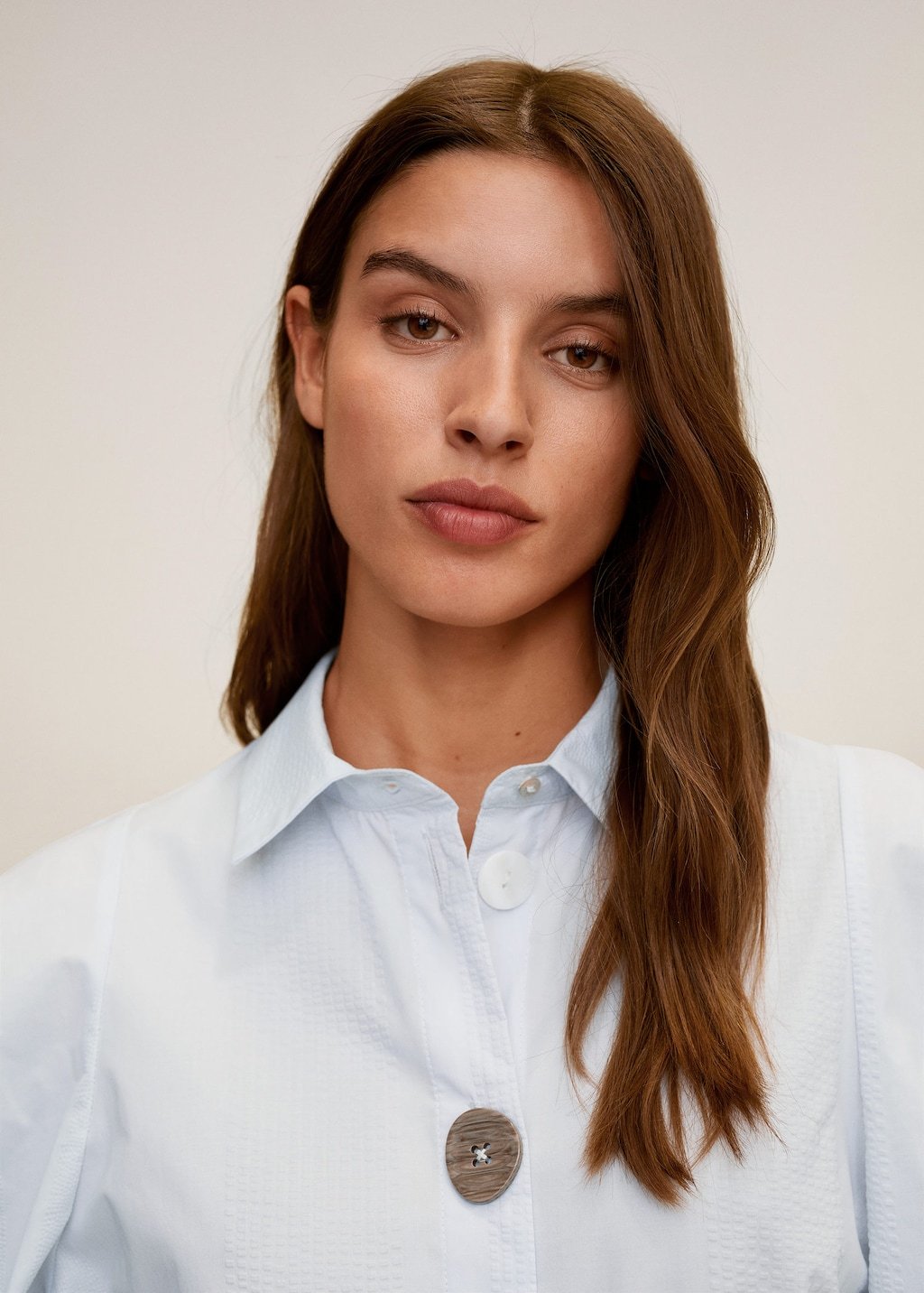 Poplin buttoned dress