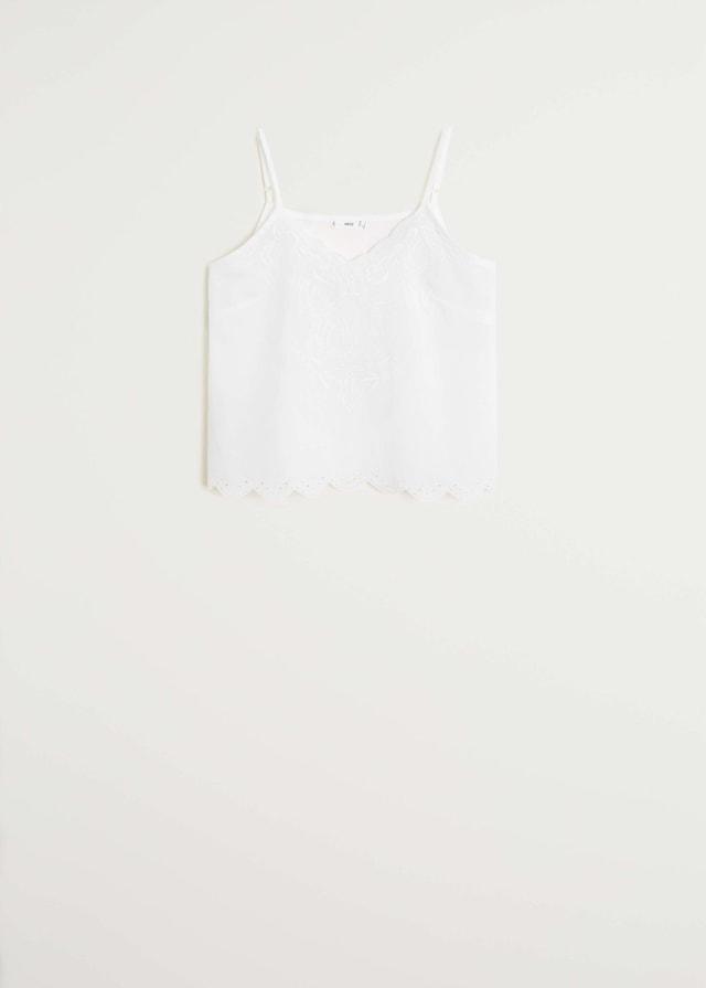 Embroidered cotton top