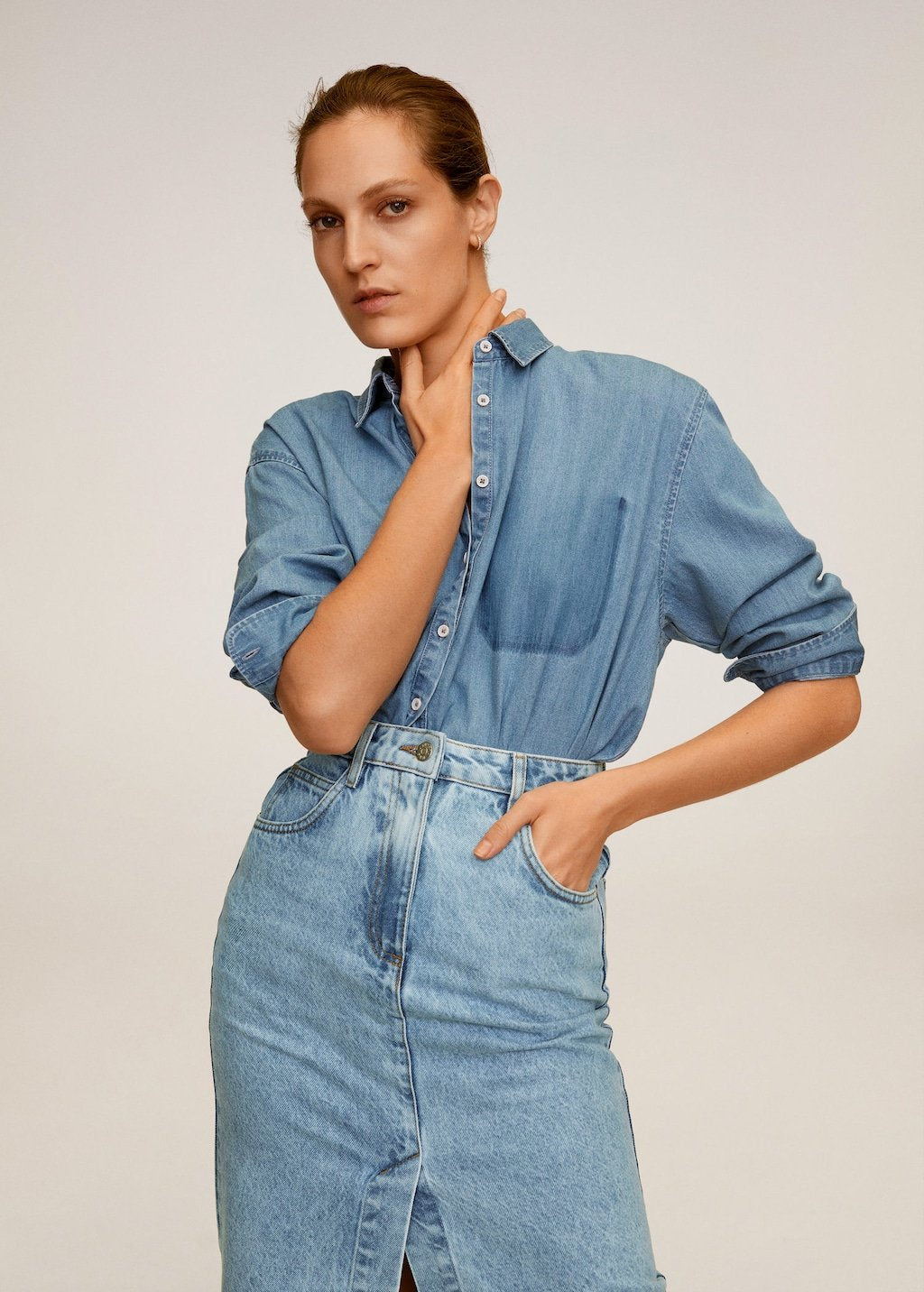 Oversize denim shirt