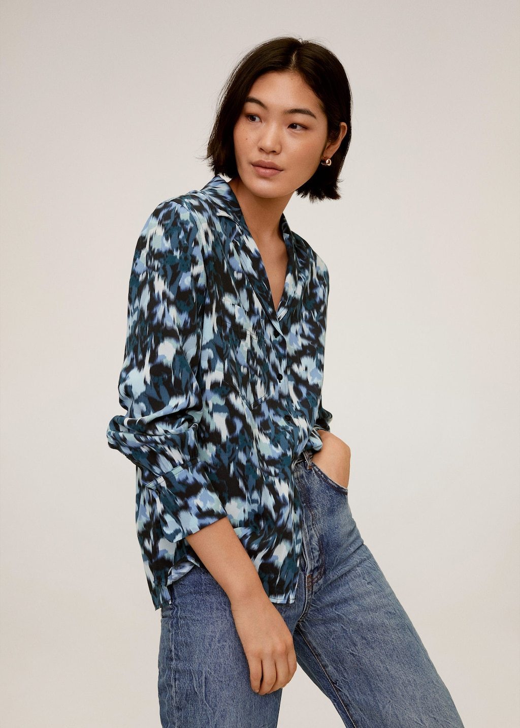 Printed flowy shirt