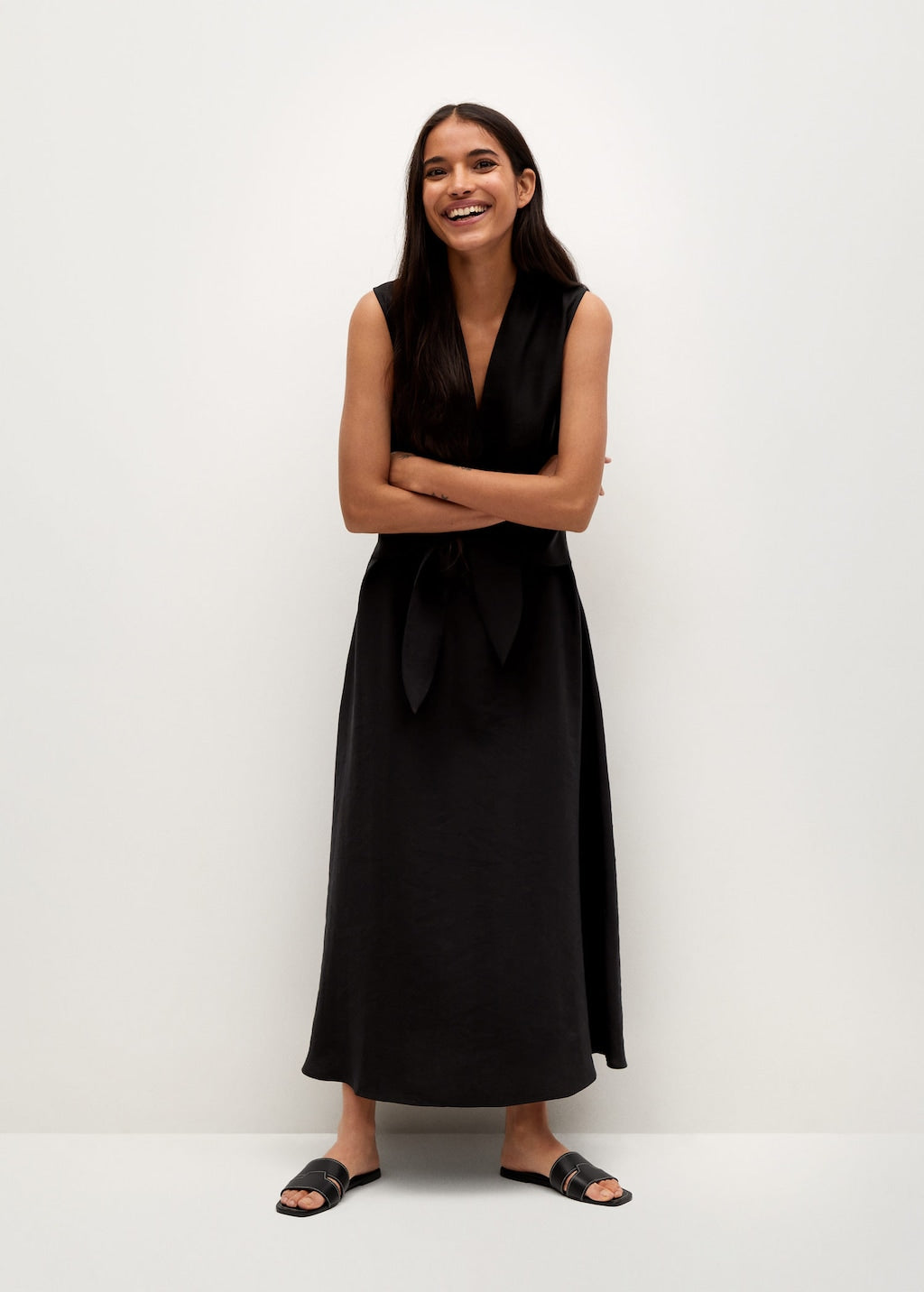 Lyocell dress with belt