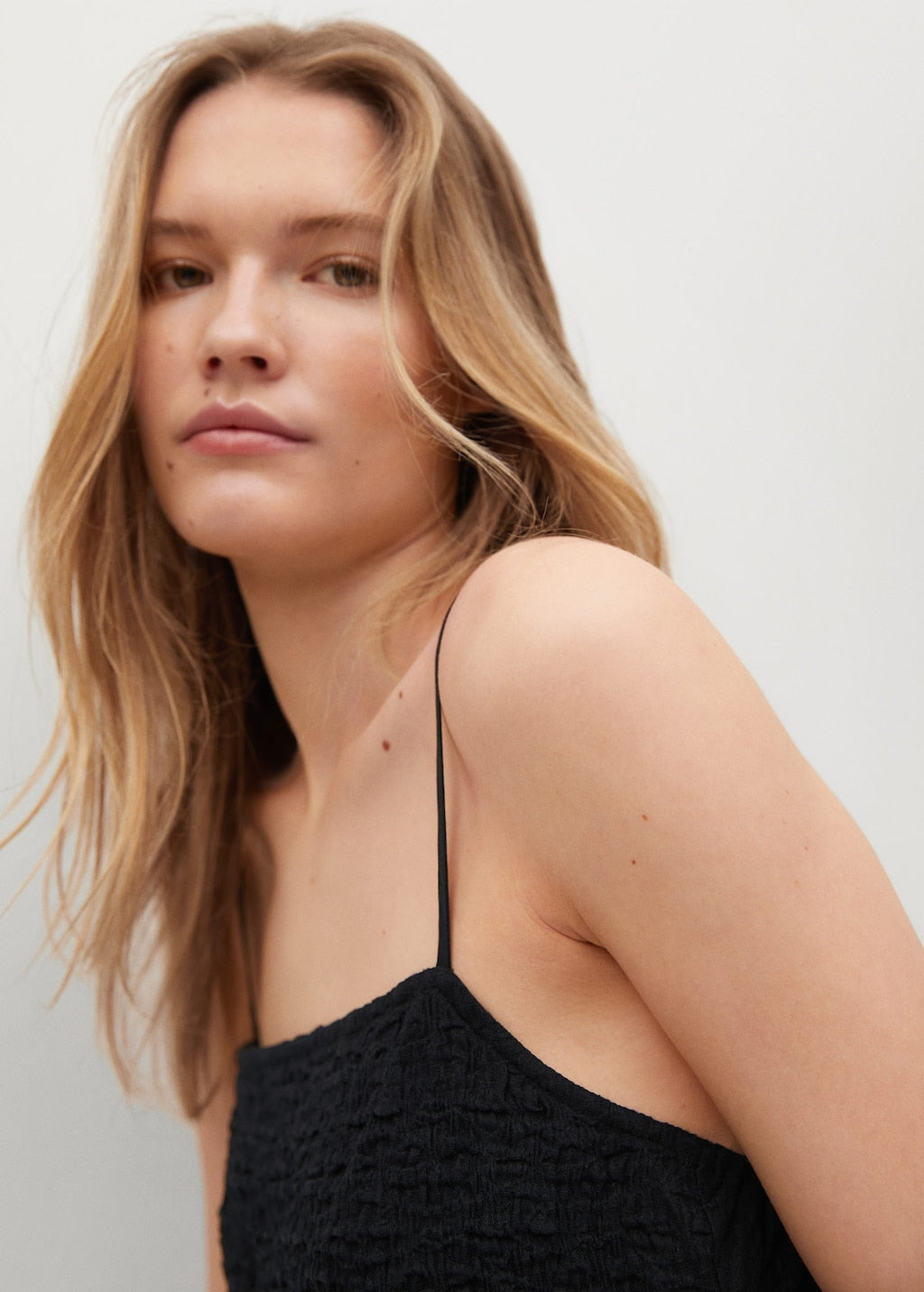 Textured cotton-blend dress