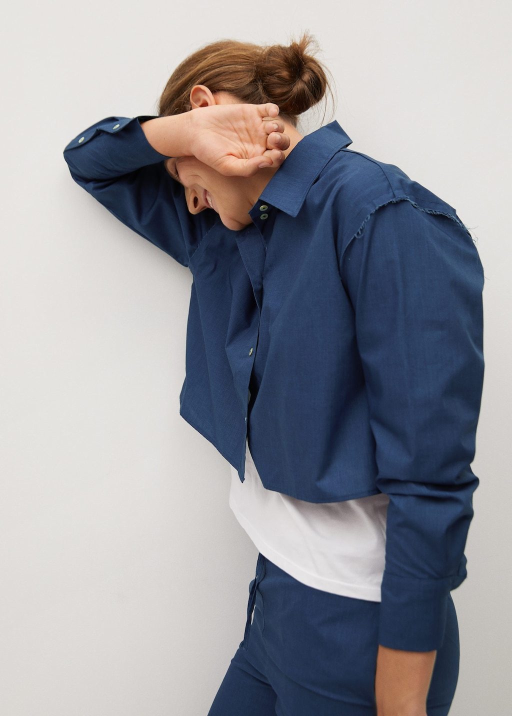 Cropped cotton shirt