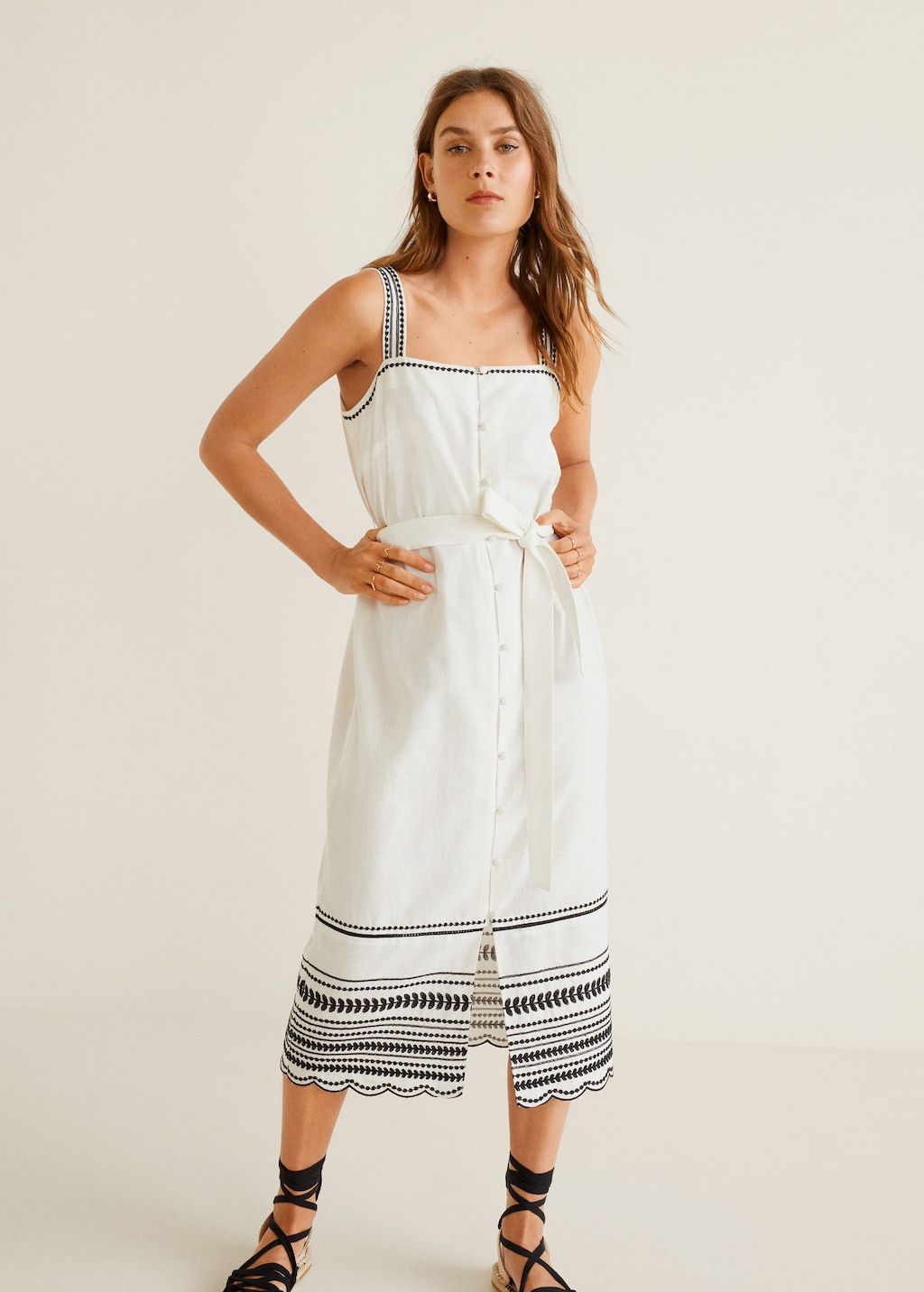 Embroidered cotton dress