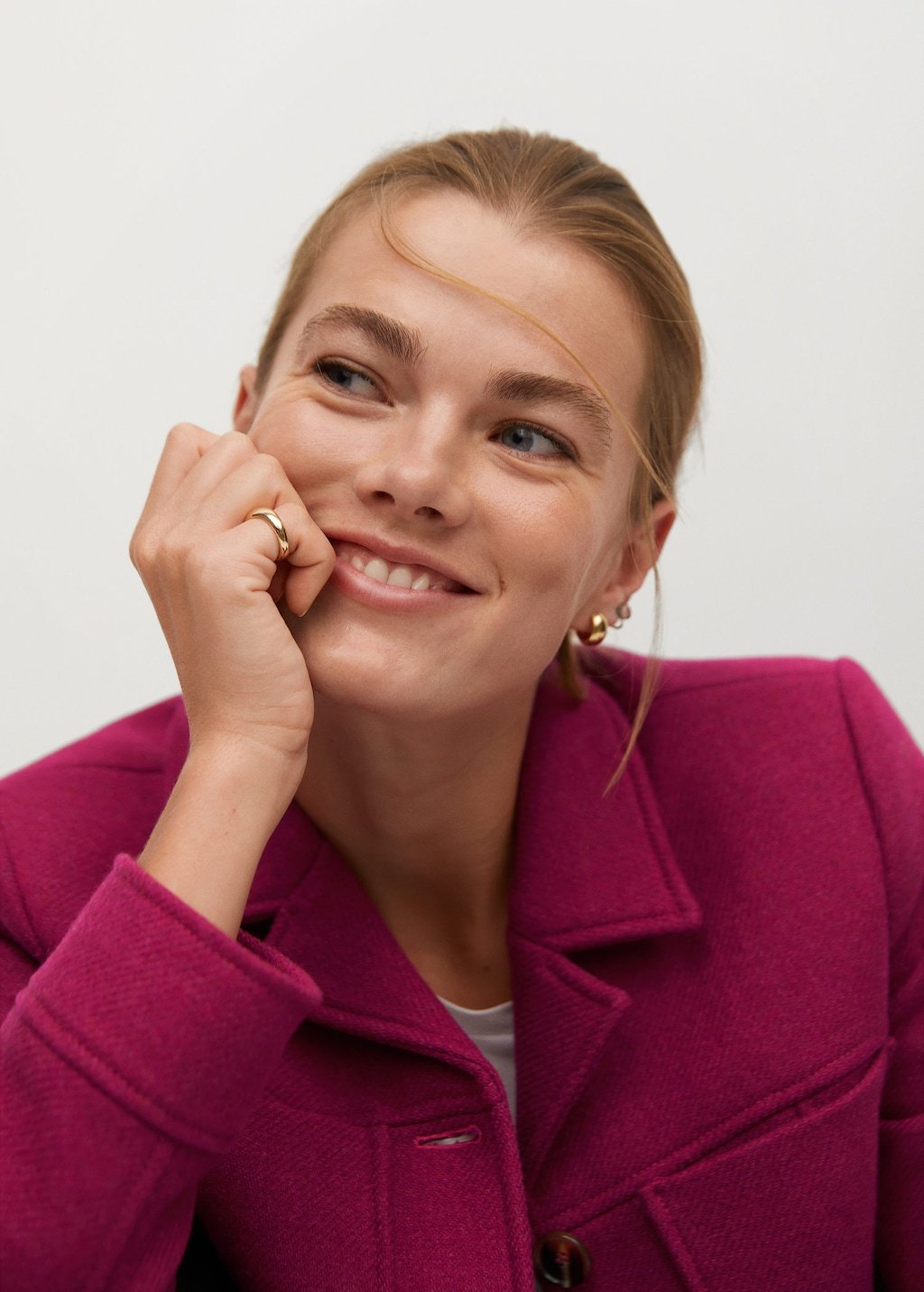 Pocketed wool-blend jacket