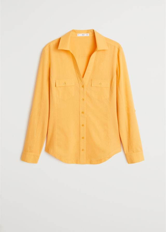 Chest-pocket cotton shirt