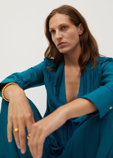 Recycled polyester pleated dress