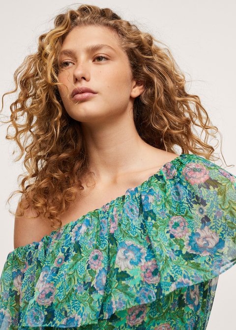 Ruffle printed dress