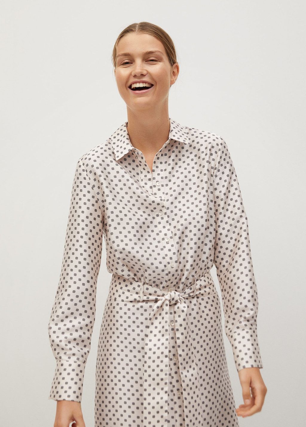 Printed shirt dress