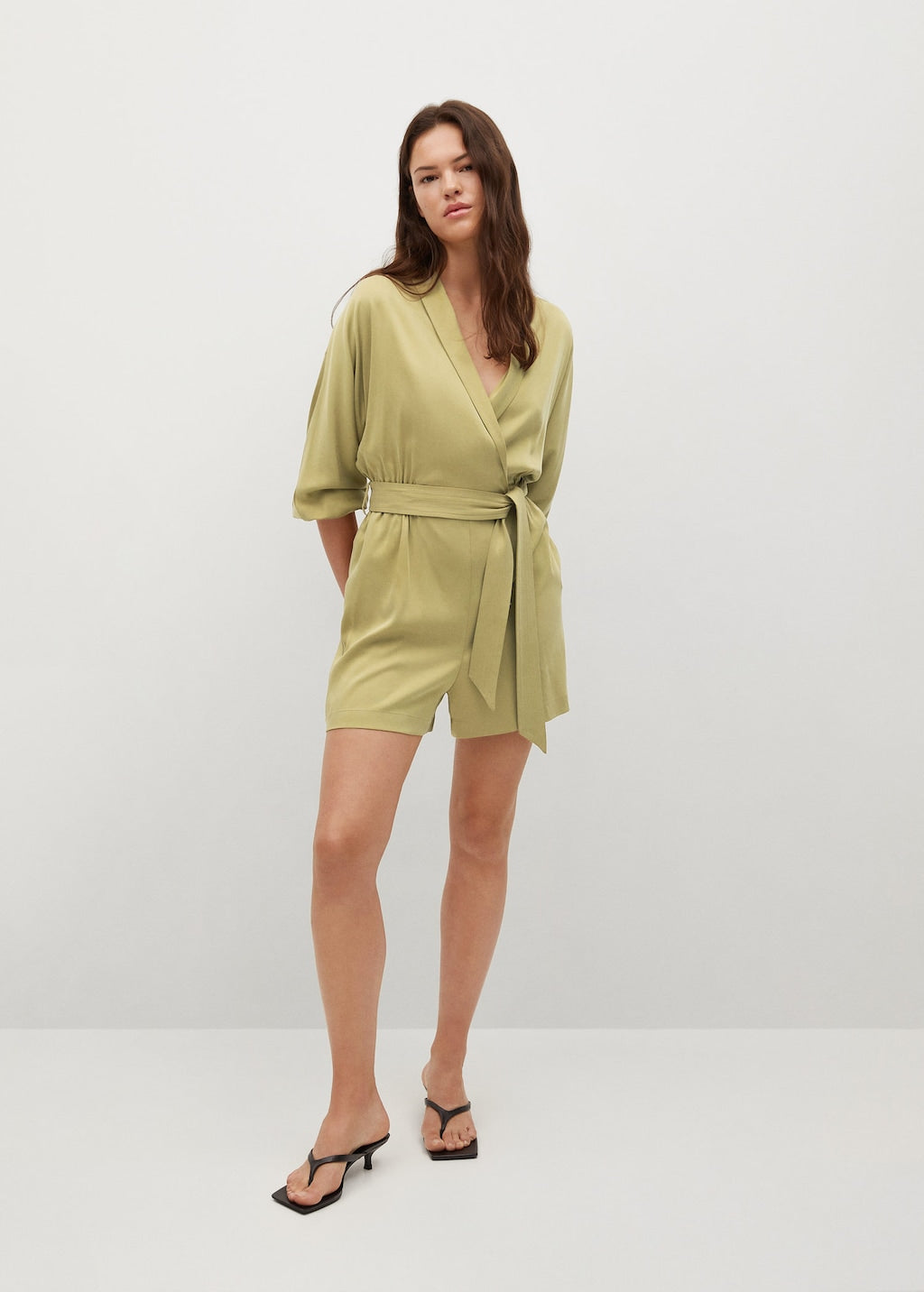 Wrap V-neckline jumpsuit