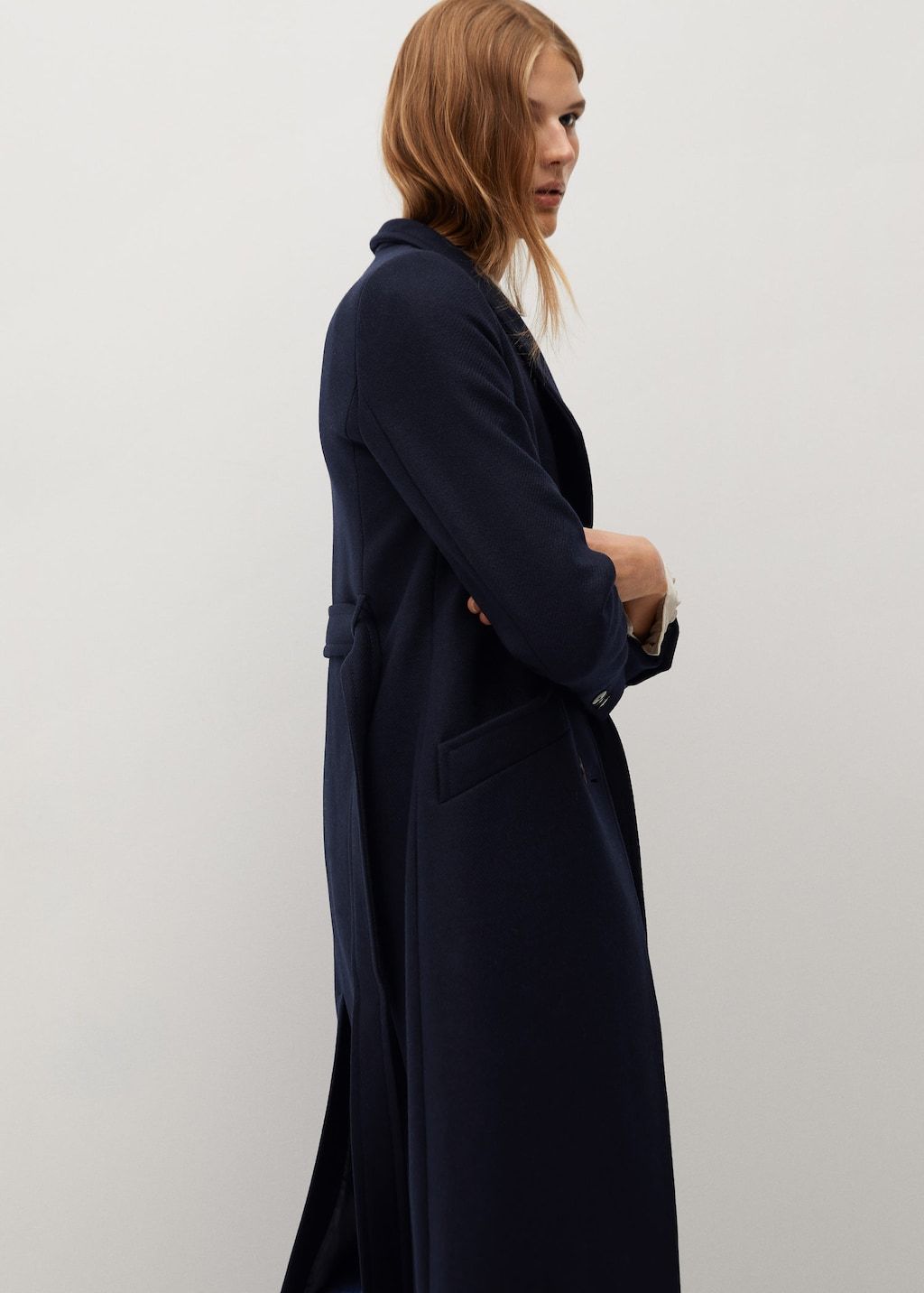 NAVY Manteco wool double-breasted coat