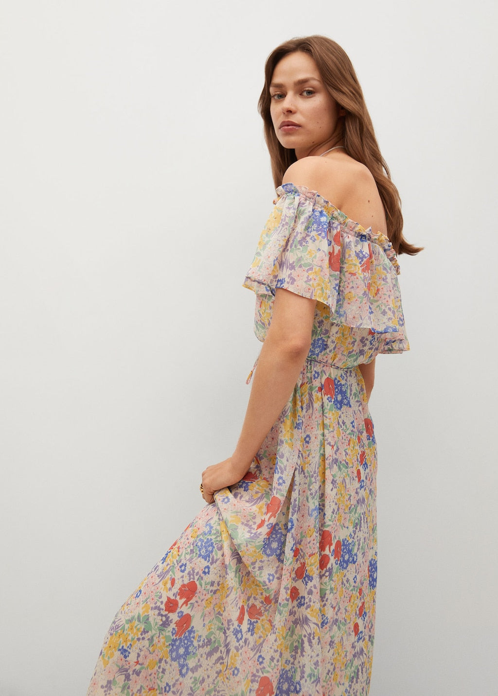 Ruffled floral dress