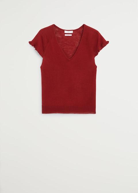 Frills linen t-shirt