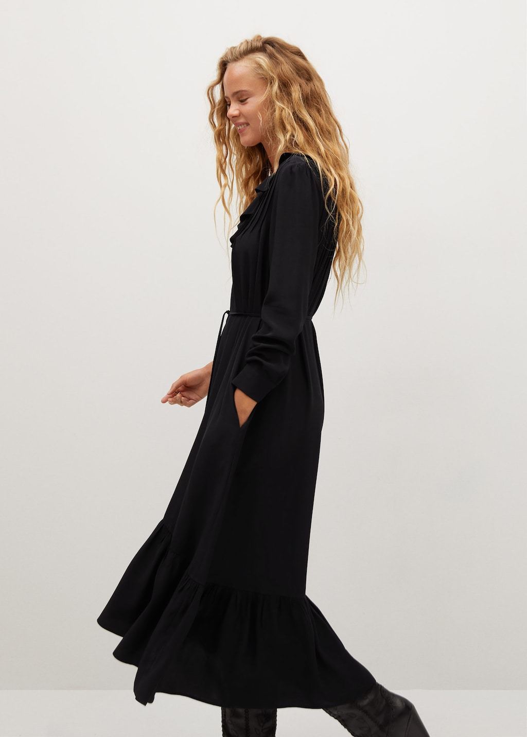 Ruffled midi dress