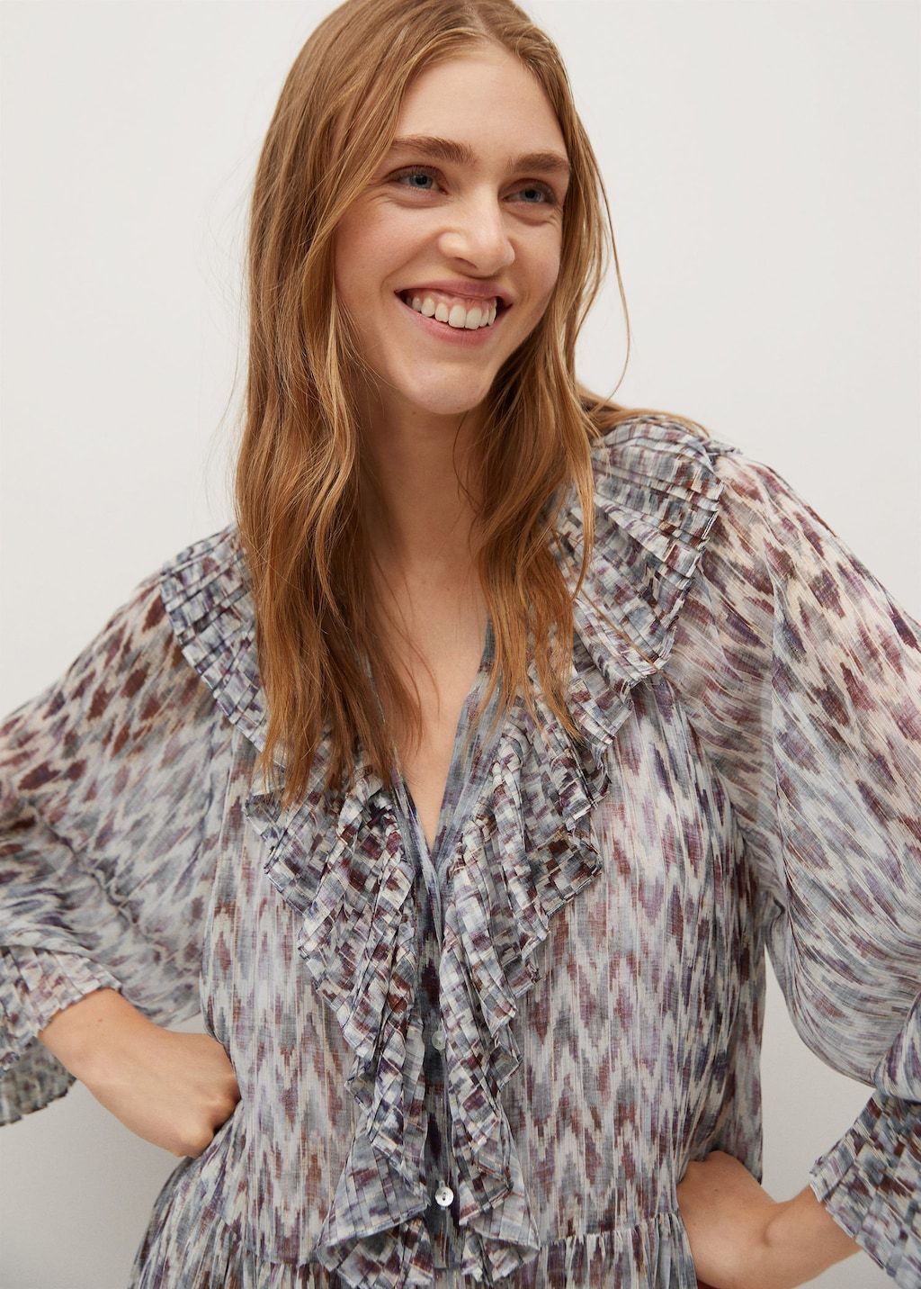 Ruffled printed dress