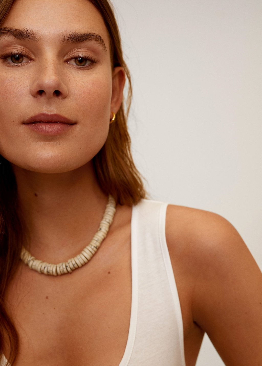 Strap cotton T-shirt