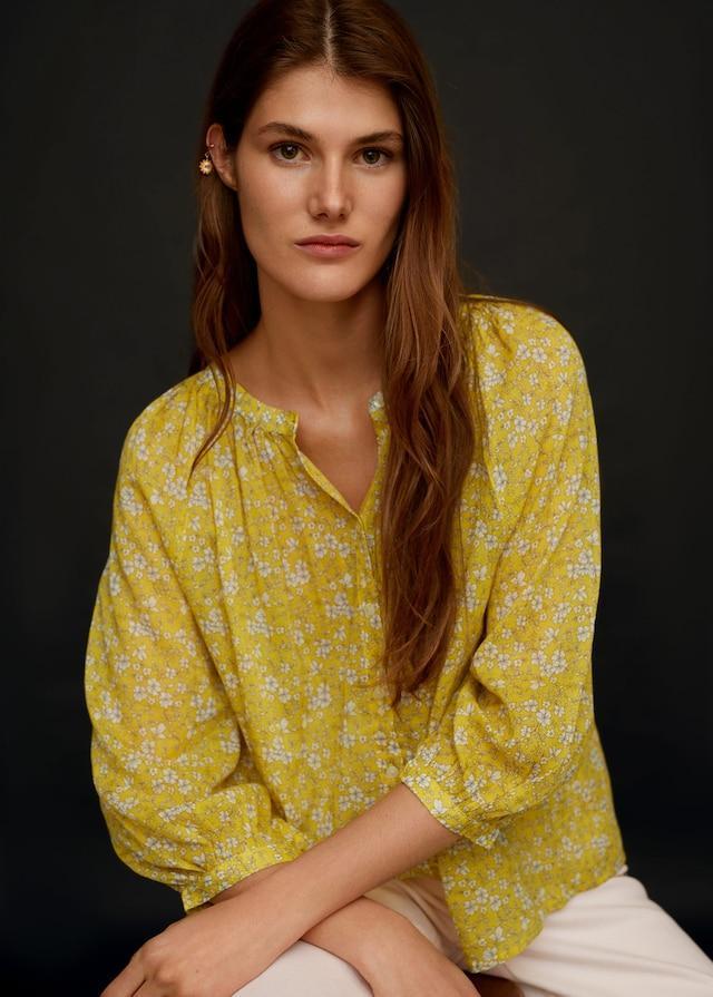 Printed cotton blouse