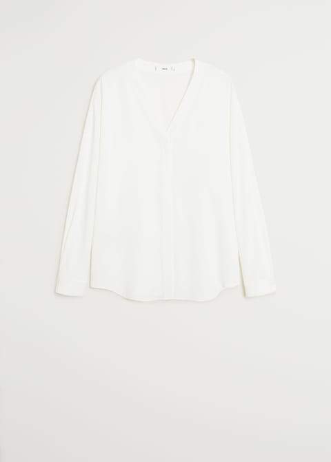 V-neckline blouse