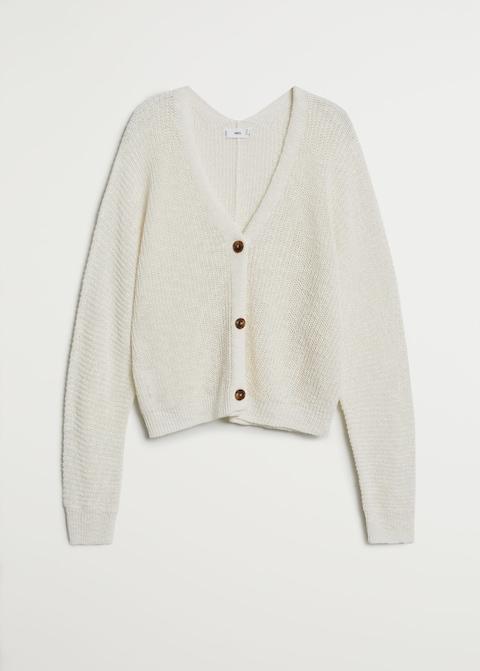 Linen cotton knit cardigan