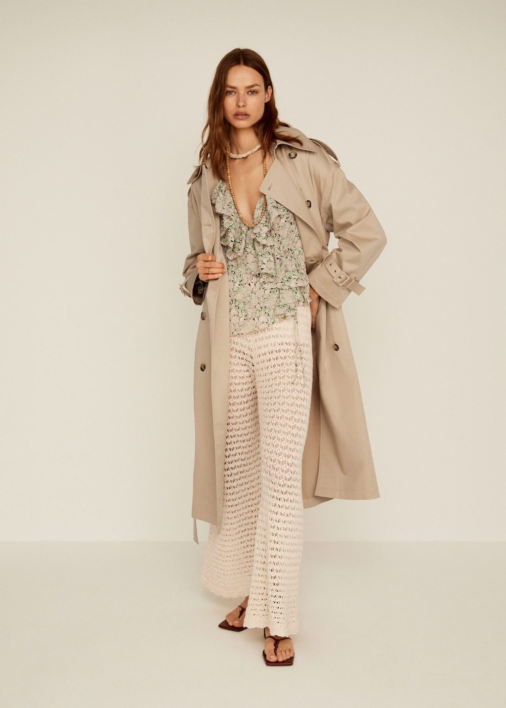 Ruffled floral blouse