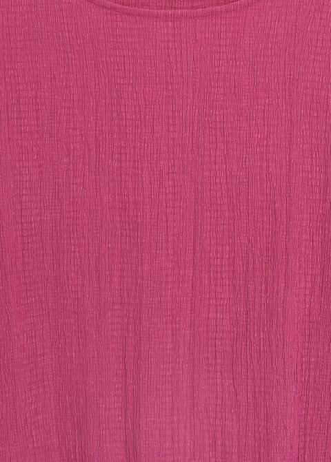 Puffed sleeves pleated t-shirt