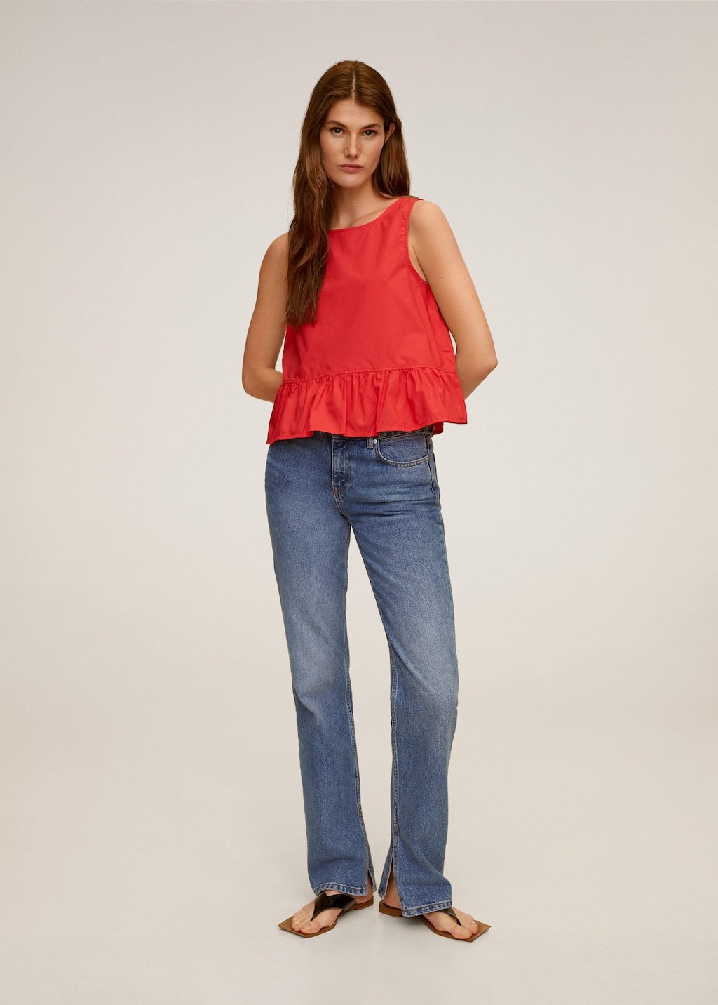 Fluted hem blouse