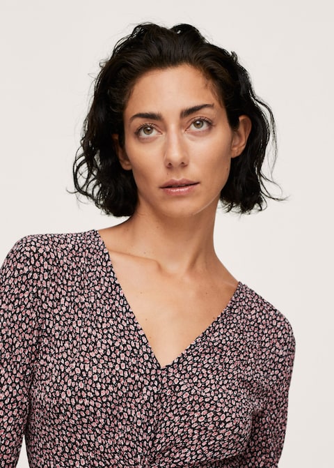 Printed textured dress