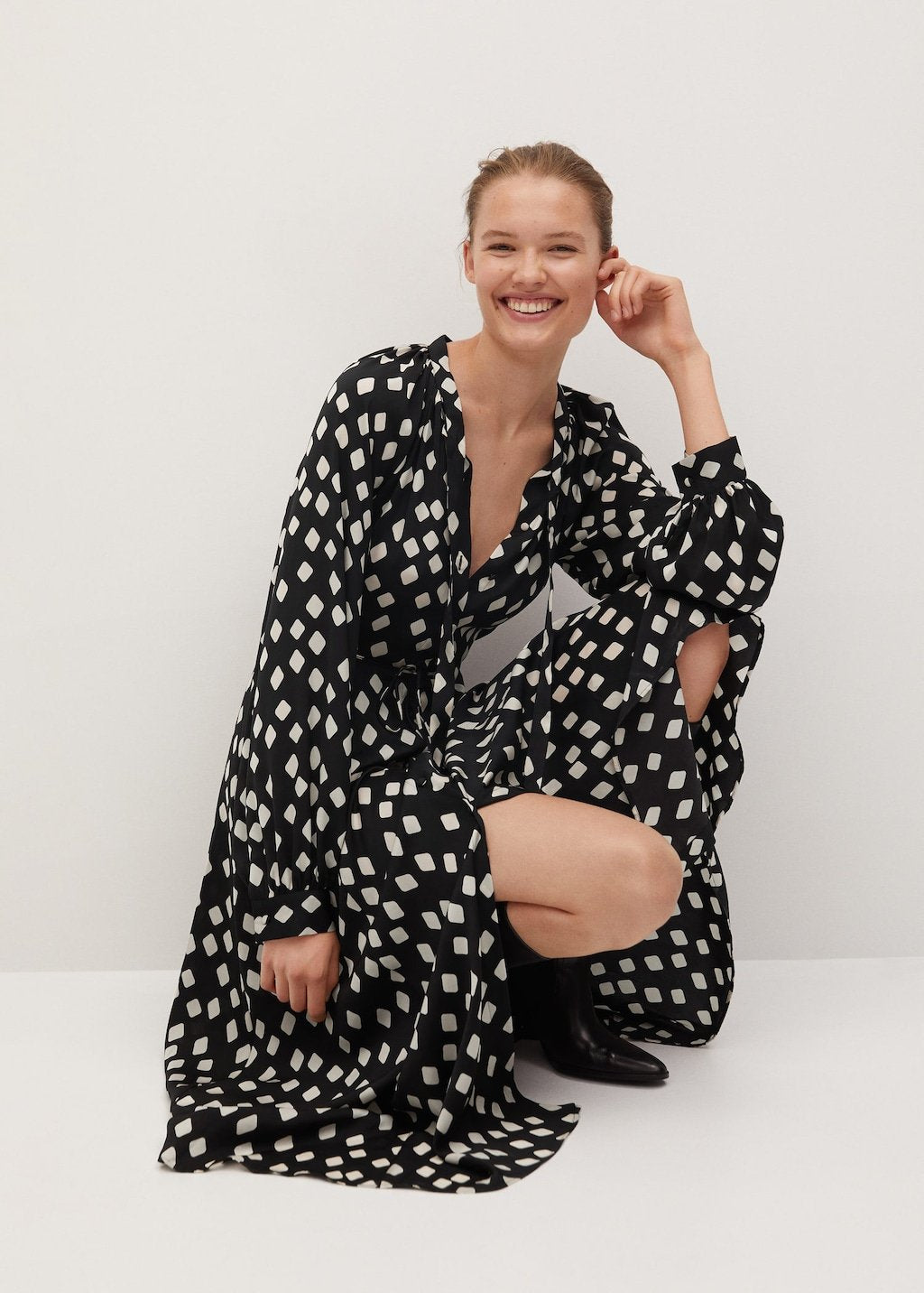 Geometric print midi dress