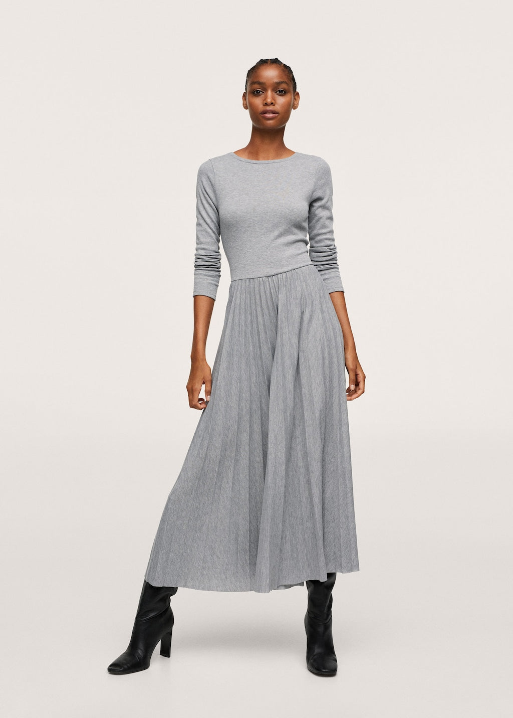 Pleated knitted dress