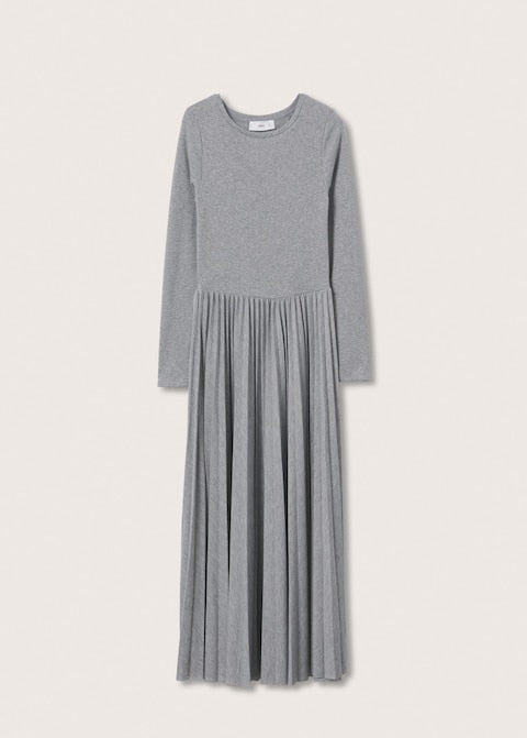 Pleated knitted dress