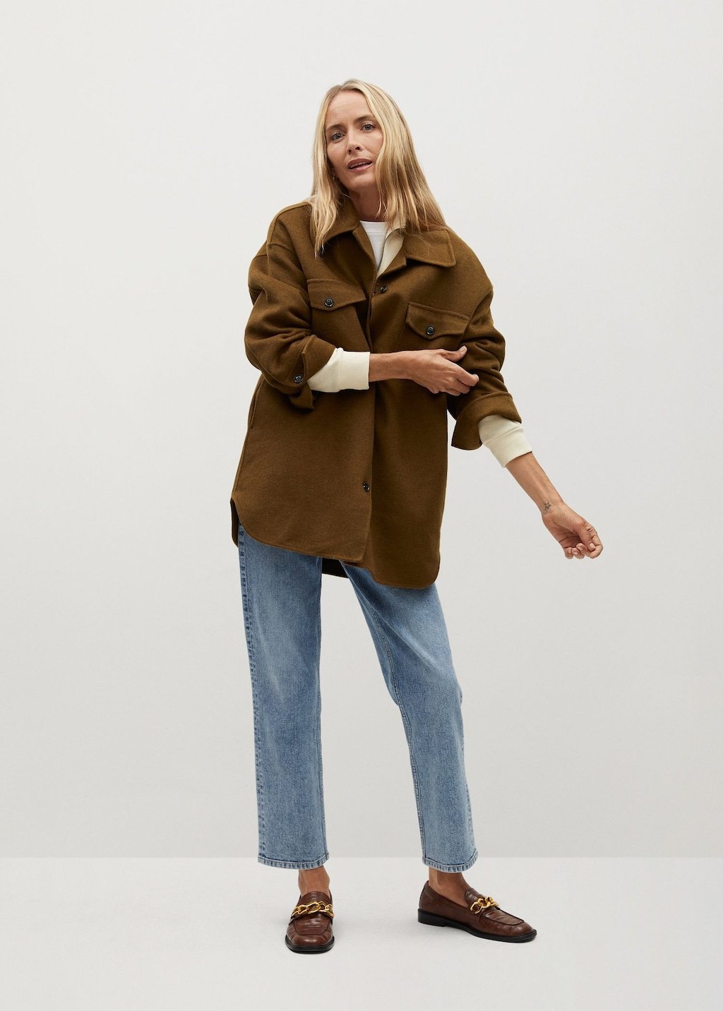Oversize wool-blend overshirt
