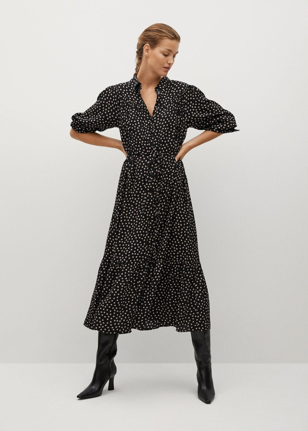 Ruffle printed dress