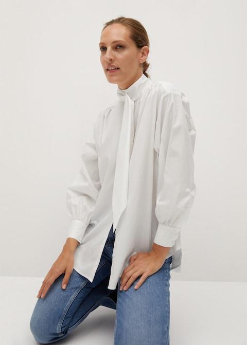 Bow neck shirt