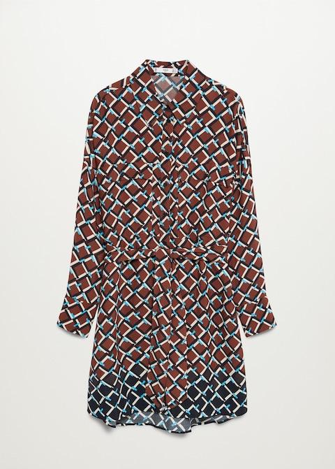 Navy Belt shirt dress