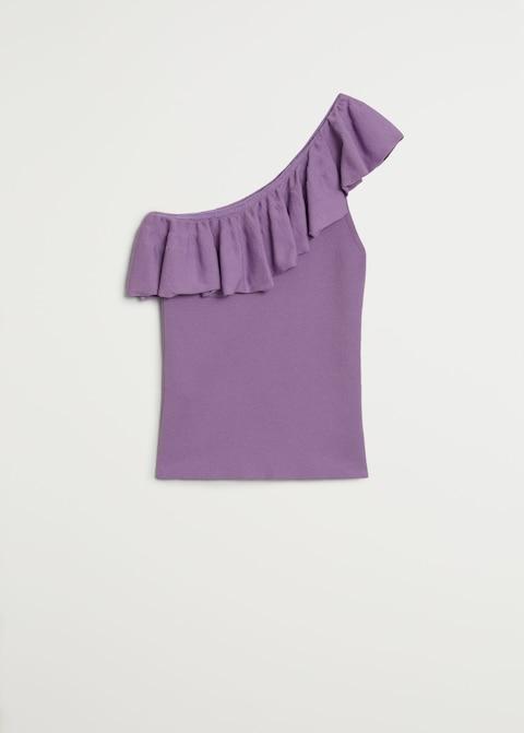 Asymmetric flounces top