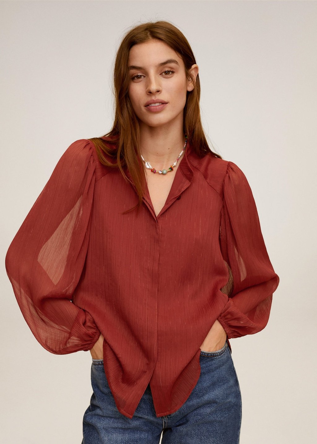 Metallic thread blouse