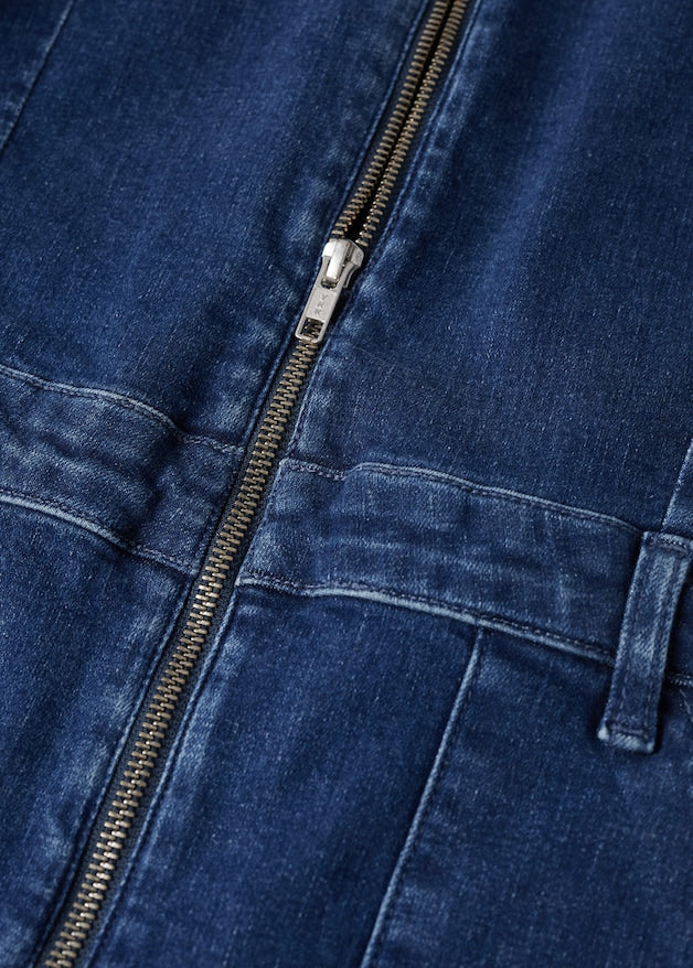 Zip denim jumpsuit