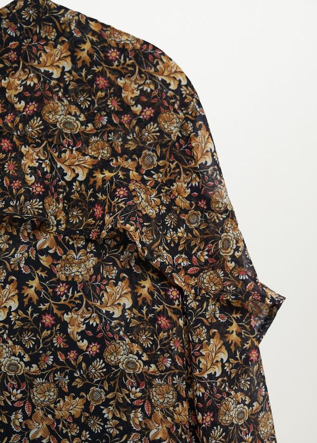 Ruffled floral print dress