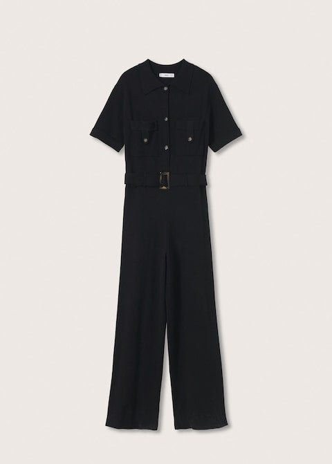 Belt long jumpsuit