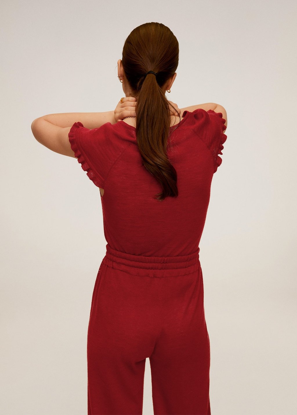 Frills linen t-shirt