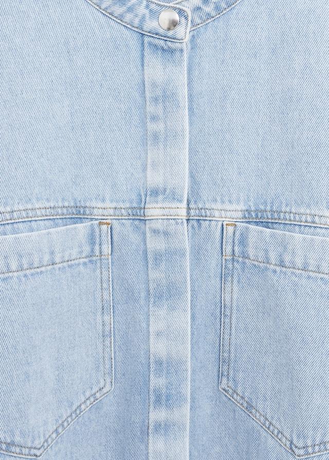 Puffed sleeves denim shirt