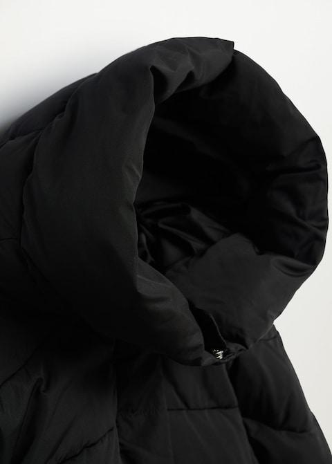 Feather down hooded coat