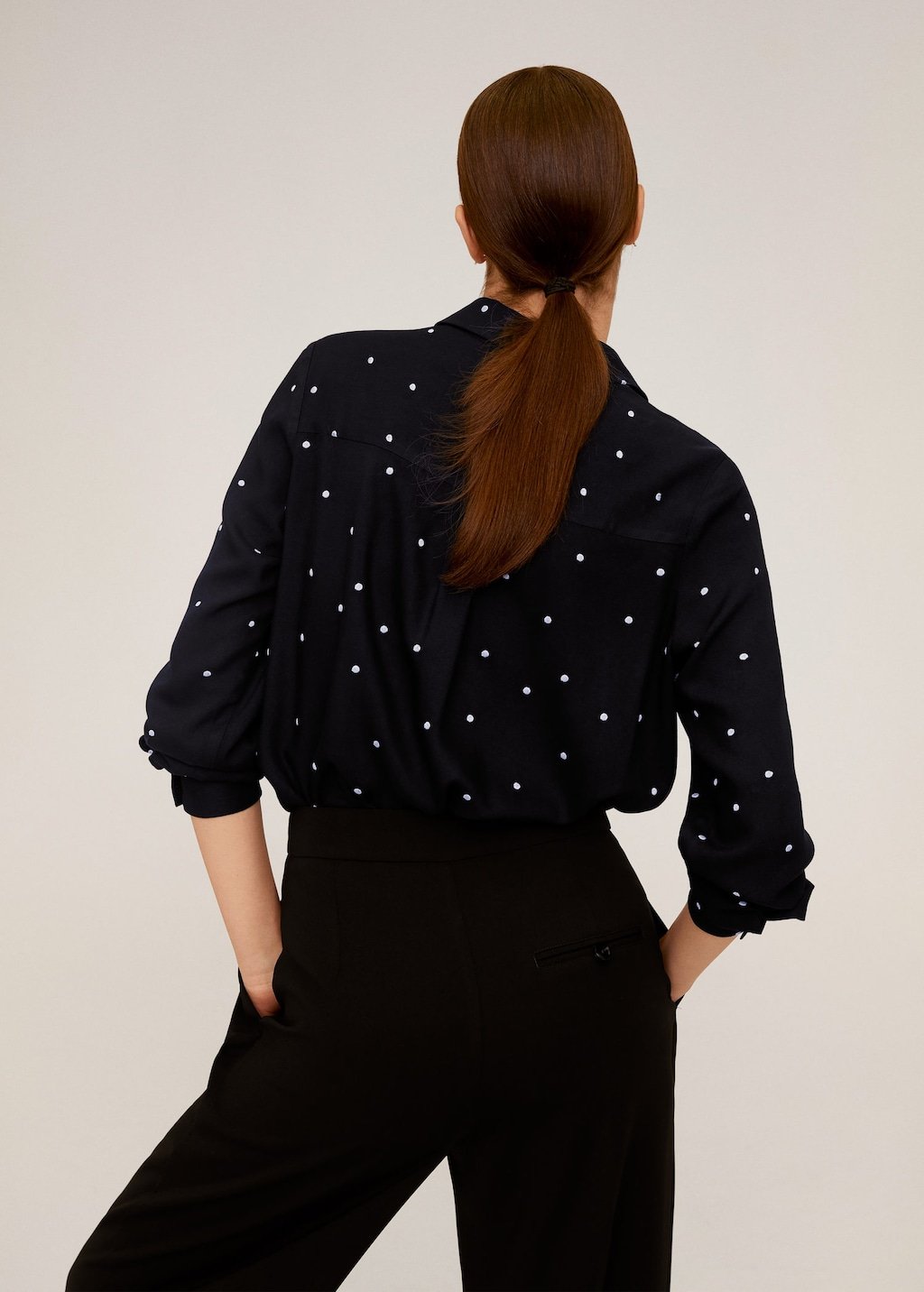 Polka-dot flowy shirt